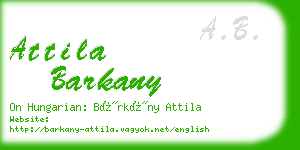 attila barkany business card